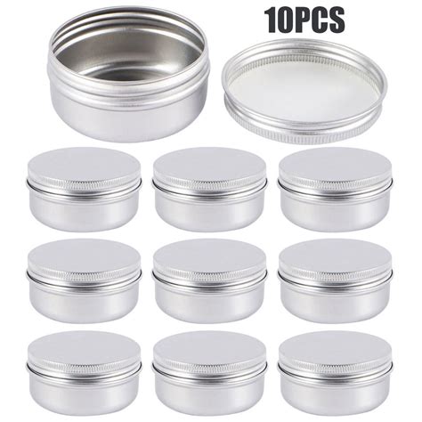 round metal sample containers